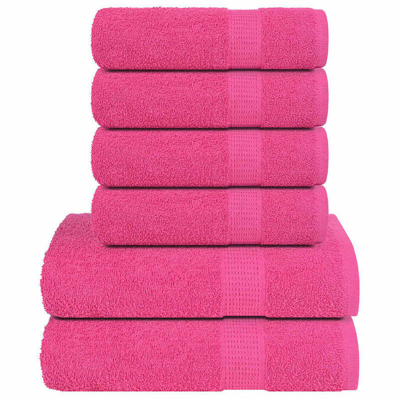Vidaxl 6-delige handdoekenset frogn 360 g m² roze
