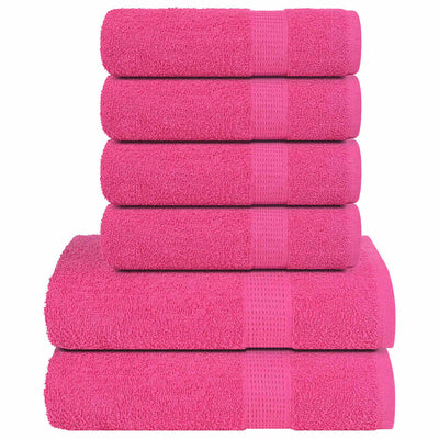 Vidaxl 6-delige handdoekenset frogn 360 g m² roze