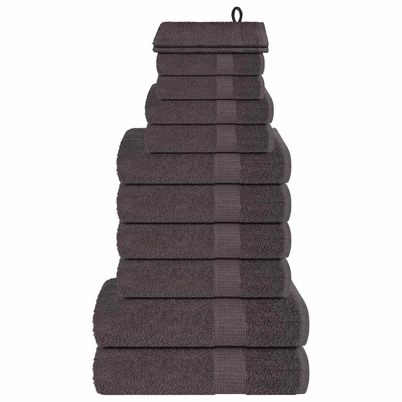 Vidaxl 12-delige handdoekenset frogn 360 g m² antraciet