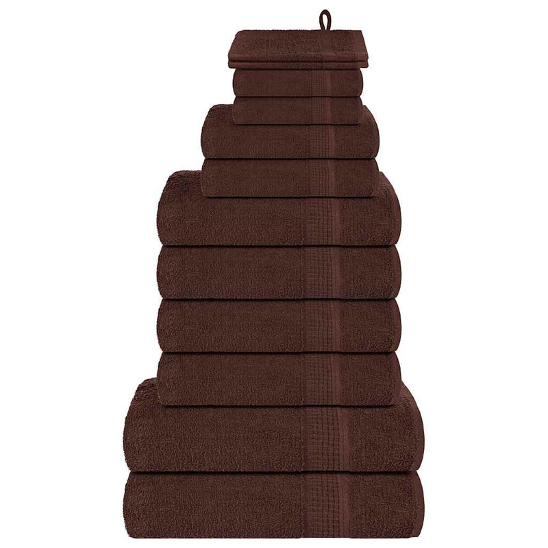 Vidaxl 12-delige handdoekenset frogn 360 g m² bruin