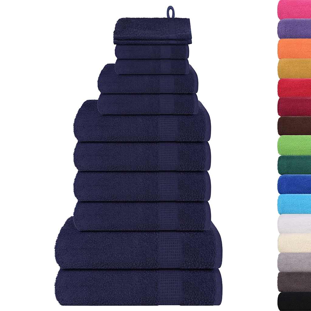 Vidaxl 12-delige handdoekenset frogn 360 g m² marineblauw