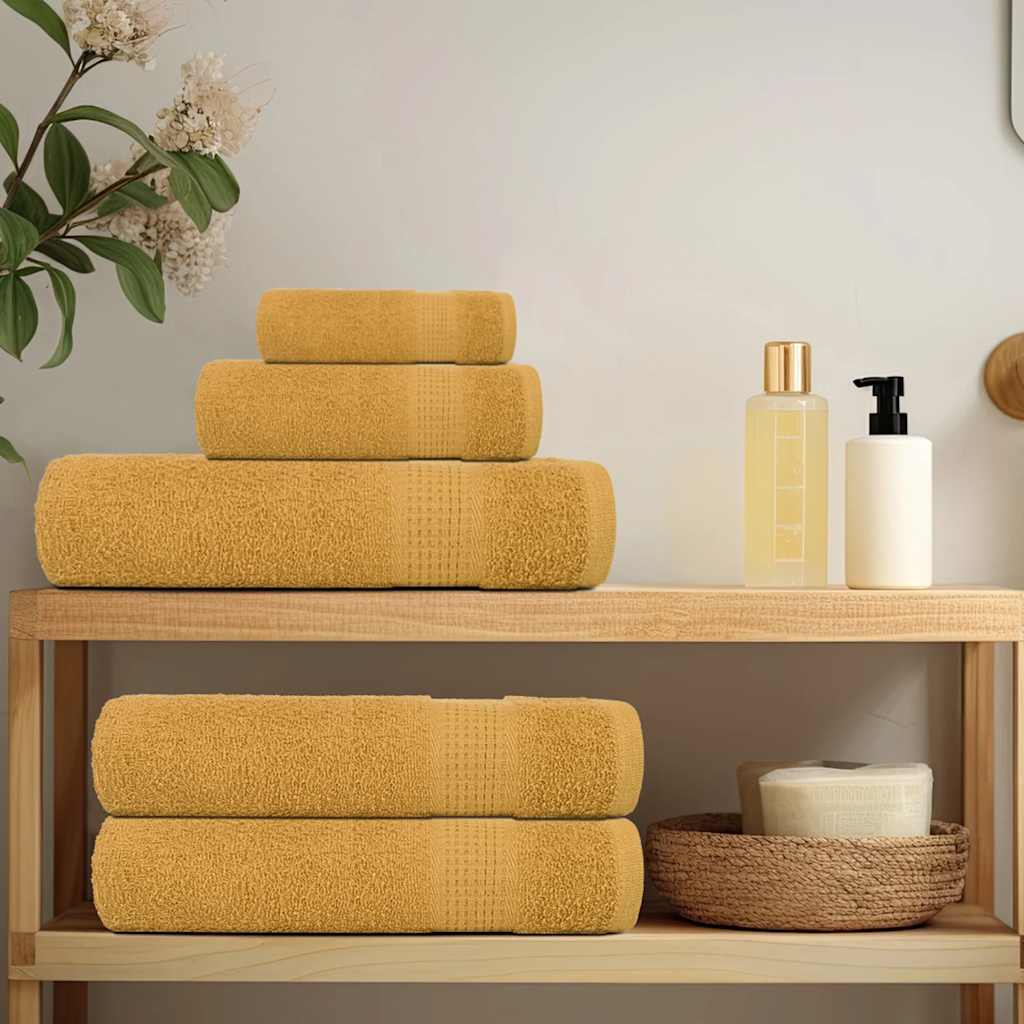 Vidaxl 12-delige handdoekenset frogn 360 g m² goud
