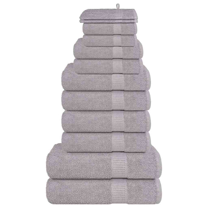 Vidaxl 12-delige handdoekenset frogn 360 g m² grijs