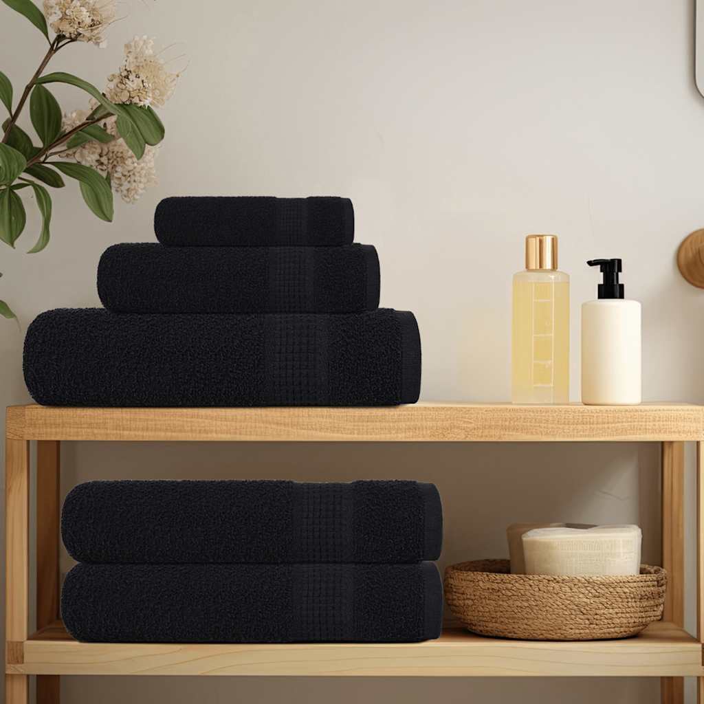 Vidaxl 12-delige handdoekenset frogn 360 g m² zwart