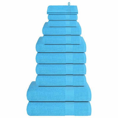 Vidaxl 12-delige handdoekenset frogn 360 g m² turquoise