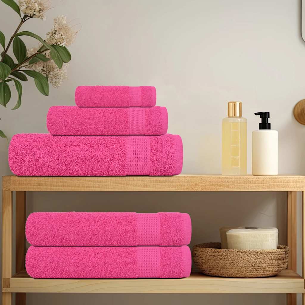 Vidaxl 12-delige handdoekenset frogn 360 g m² roze
