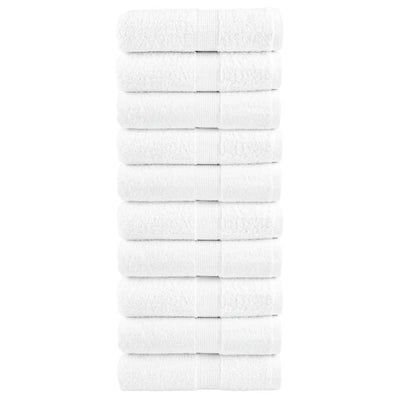 Vidaxl premium washandjes solund 10 stuks 30x30 cm 600 g m² wit