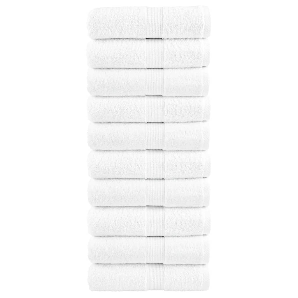 Vidaxl premium washandjes solund 10 stuks 30x30 cm 600 g m² wit