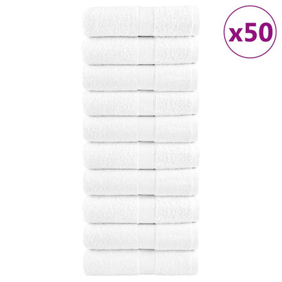 Vidaxl premium washandjes solund 50 stuks 30x30 cm 600 g m² wit