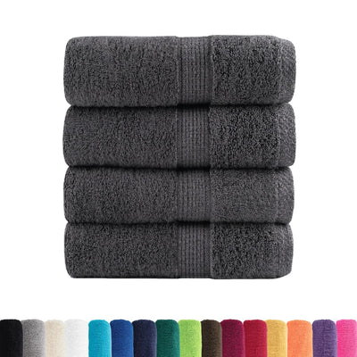 Vidaxl premium washandjes solund 4 stuks antraciet 30x30 cm 600 g m²