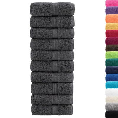 Vidaxl premium washandjes solund 10 stuks antraciet 30x30 cm 600 g m²