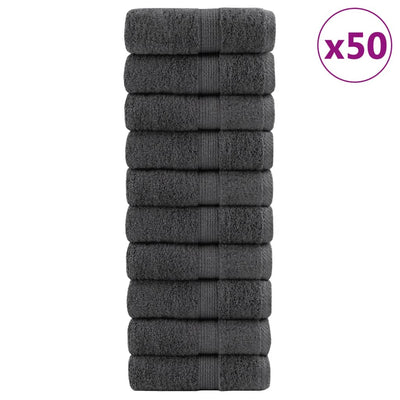 Vidaxl premium washandjes solund 50 stuks antraciet 30x30cm 600 g m²