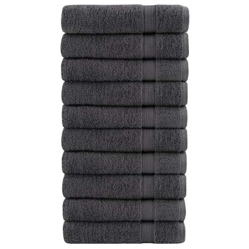 Vidaxl handdoeken solund 10 st 600 g m² 50x100 cm antracietkleur