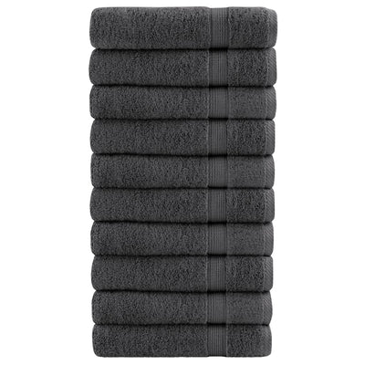 Vidaxl handdoeken solund 10 st 600 g m² 100x150 cm antracietkleur