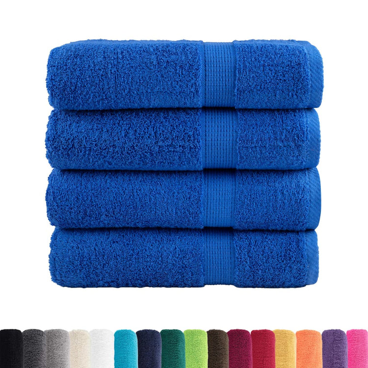 Vidaxl badhanddoeken solund 4 st 600 g m² 70x140 cm blauw