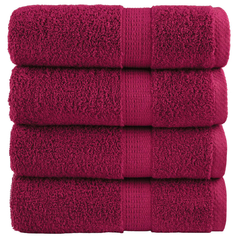 Vidaxl gastendoekjes solund 4 st 600 g m² 30x50 cm bordeauxrood