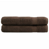 Vidaxl handdoeken solund 2 st 600 g m² 100x200 cm bruin - afbeelding 2