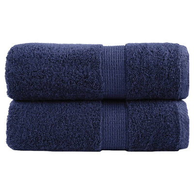 Vidaxl premium washandjes solund 2 stuks marineblauw 30x30 cm 600 g m²