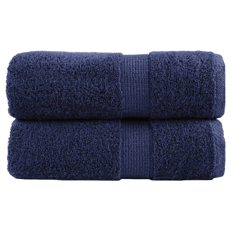 Vidaxl premium washandjes solund 2 stuks marineblauw 30x30 cm 600 g m²