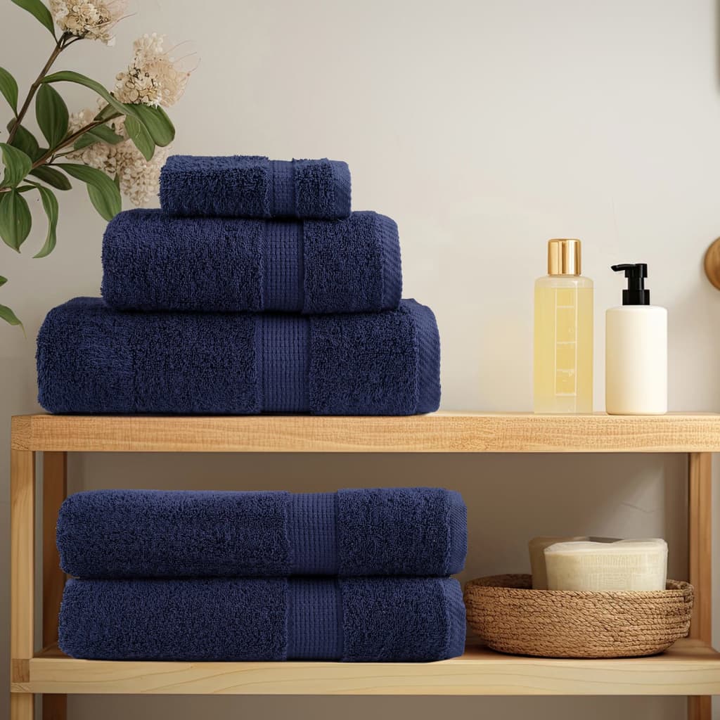 Vidaxl premium washandjes solund 4 stuks marineblauw 30x30 cm 600 g m²