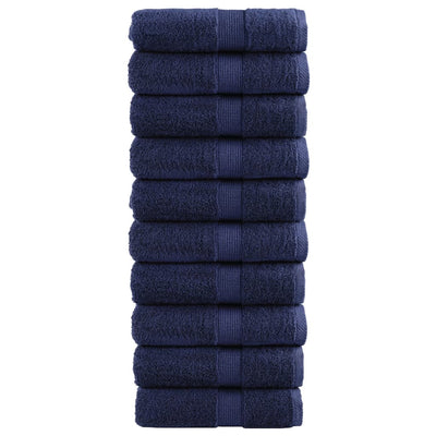 Vidaxl premium washandjes solund 10 stuks marineblauw 30x30 cm 600 g m²