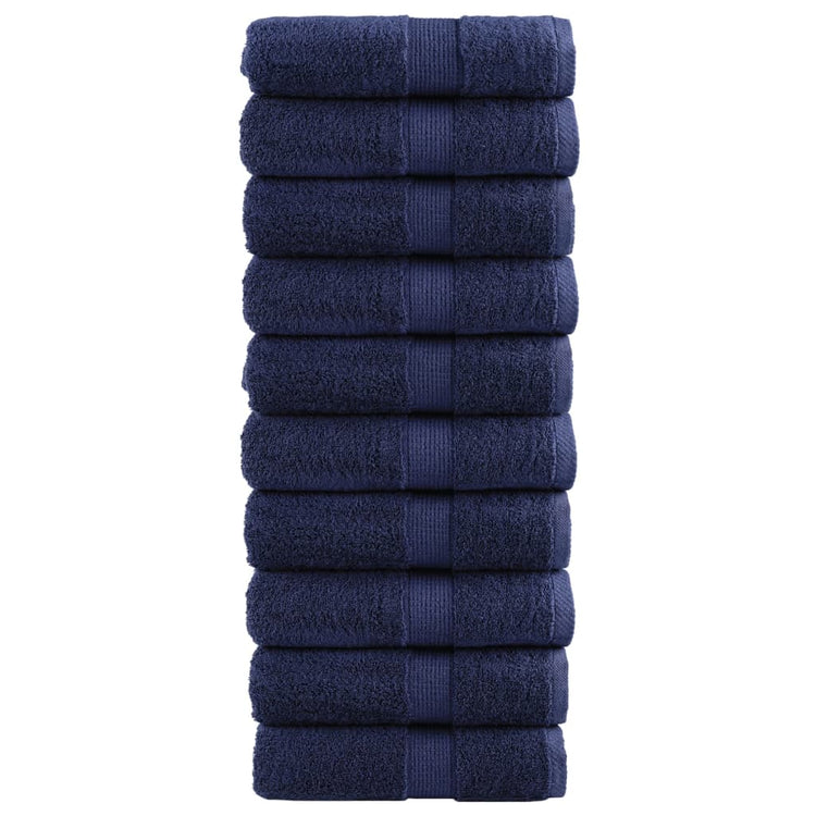 Vidaxl premium washandjes solund 10 stuks marineblauw 30x30 cm 600 g m²