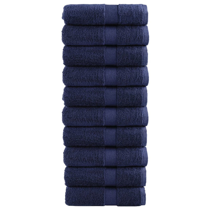 Vidaxl premium washandjes solund 10 stuks marineblauw 30x30 cm 600 g m²