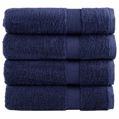 Vidaxl badhanddoeken solund 4 st 600 g m² 70x140 cm marineblauw