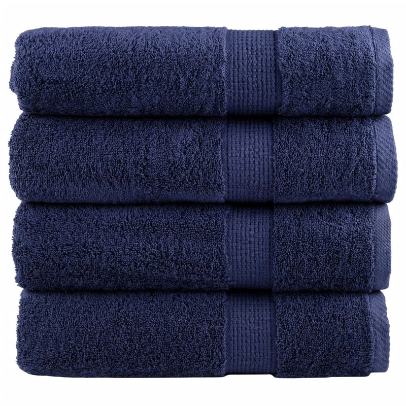 Vidaxl badhanddoeken solund 4 st 600 g m² 70x140 cm marineblauw