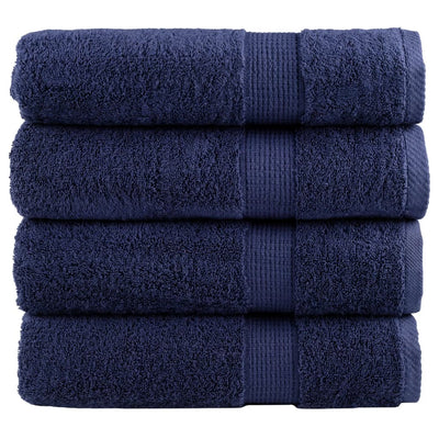 Vidaxl badhanddoeken solund 4 st 600 g m² 100x150 cm marineblauw