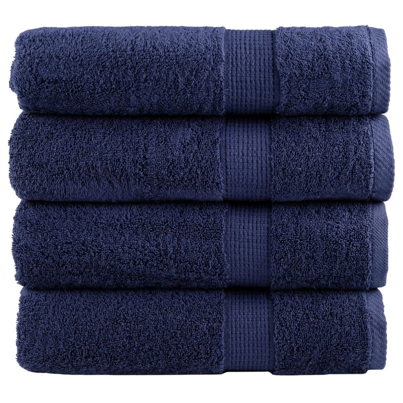 Vidaxl badhanddoeken solund 4 st 600 g m² 100x150 cm marineblauw