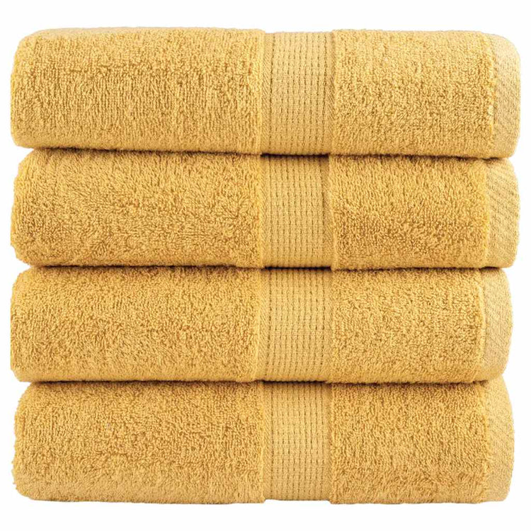 Vidaxl premium washandjes solund 4 stuks goud 30x30cm 600 g m²
