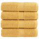 Vidaxl premium washandjes solund 4 stuks goud 30x30cm 600 g m²