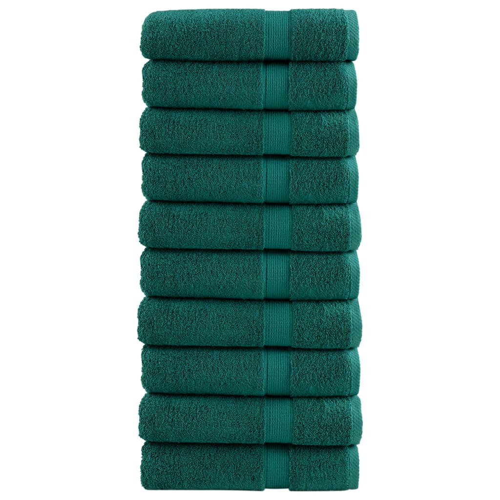 Vidaxl badhanddoeken solund 10 st 600 g m² 70x140 cm groen