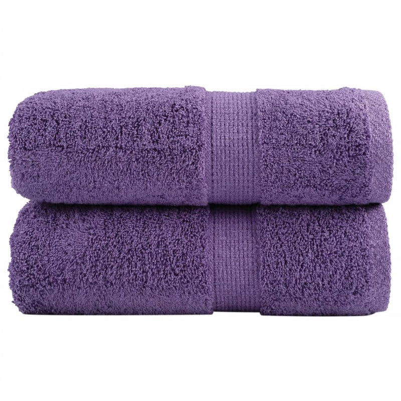 Vidaxl premium washandjes solund 2 st paars 30x30 cm 600 g m2