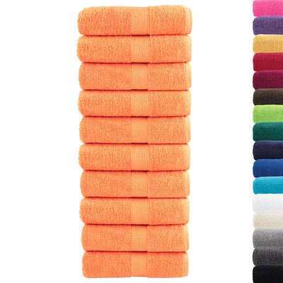 Vidaxl premium washandjes solund 10 stuks oranje 30x30 cm 600 g m²