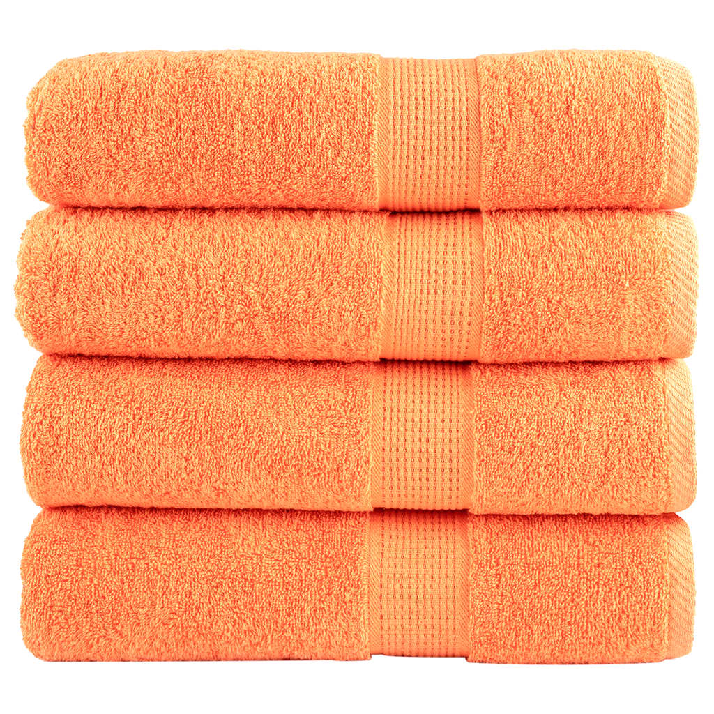Vidaxl handdoeken solund 4 st 600 g m² 50x100 cm oranje