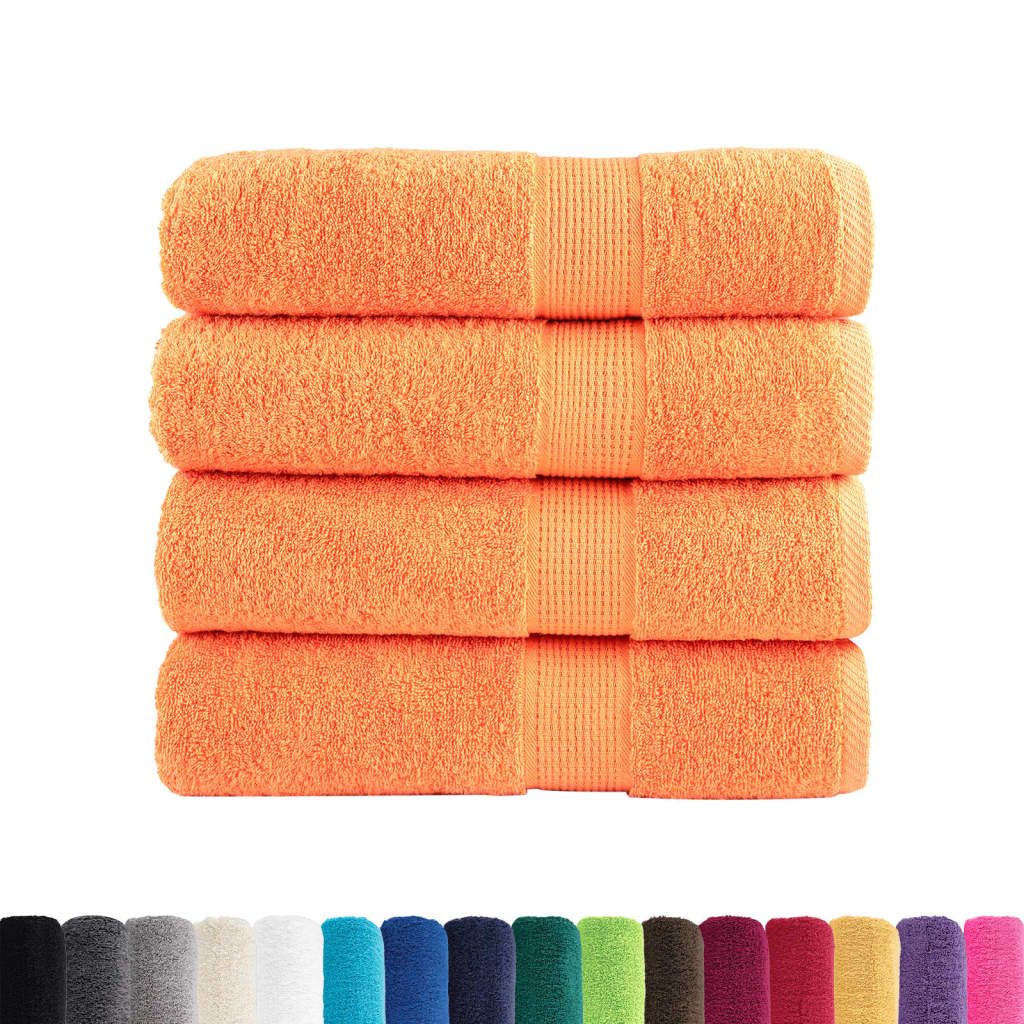 Vidaxl handdoeken solund 4 st 600 g m² 50x100 cm oranje