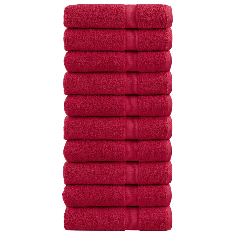 Vidaxl handdoeken solund 10 st 600 g m² 50x100 cm rood