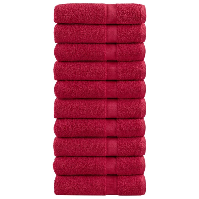 Vidaxl handdoeken solund 10 st 600 g m² 50x100 cm rood