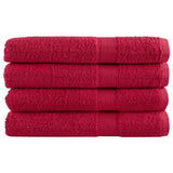 Vidaxl saunadoeken solund 4 st 600 g m² 80x200 cm rood - afbeelding 2