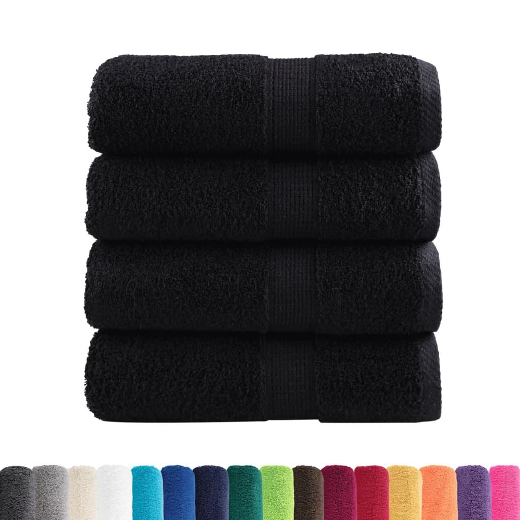 Vidaxl premium washandjes solund 4 stuks zwart 30x30 cm 600 g m2