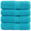Vidaxl premium washandjes solund 4 stuks turquoise 30x30 cm 600 g m2