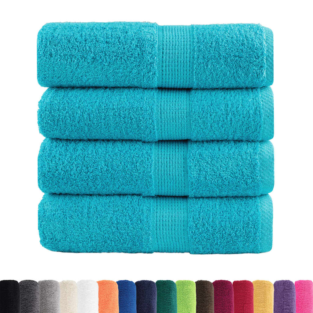 Vidaxl premium washandjes solund 4 stuks turquoise 30x30 cm 600 g m2