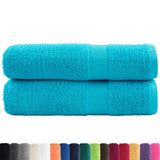 Vidaxl handdoeken solund 2 st 600 g m² 50x100 cm turquoise - afbeelding 3