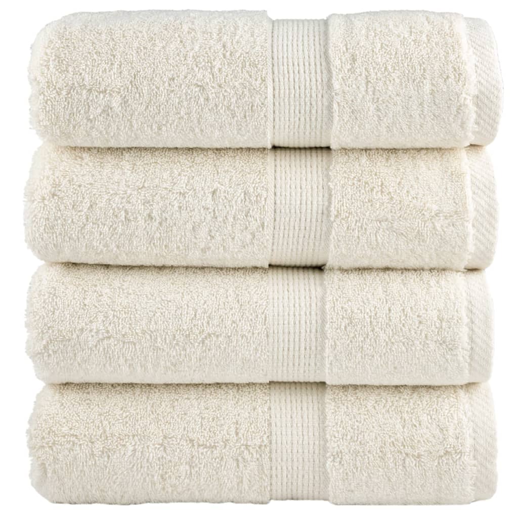Vidaxl premium washandjes solund 4 stuks crème 30x30 cm 600 g m2
