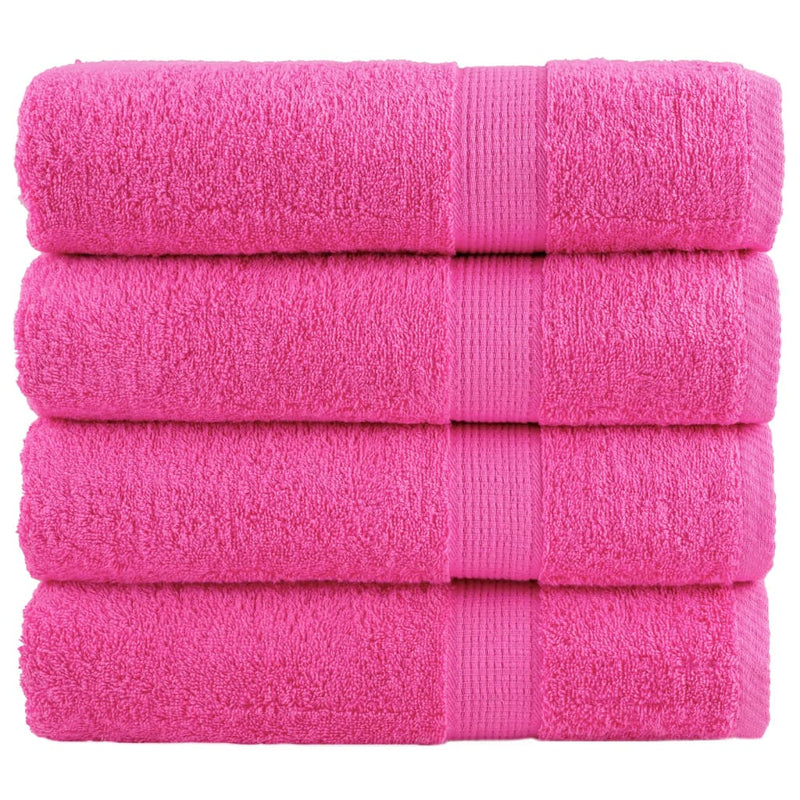 Vidaxl handdoeken solund 4 st 600 g m² 50x100 cm roze