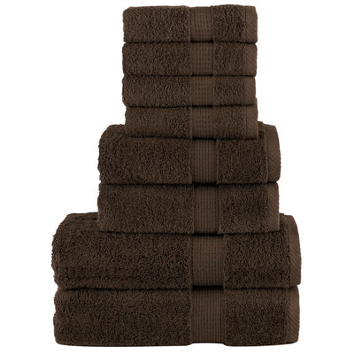 Vidaxl 8-delige handdoekenset solund 600 g m² bruin