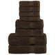 Vidaxl 8-delige handdoekenset solund 600 g m² bruin