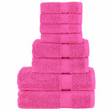 Vidaxl 8-delige handdoekenset solund 600 g m² roze - afbeelding 2
